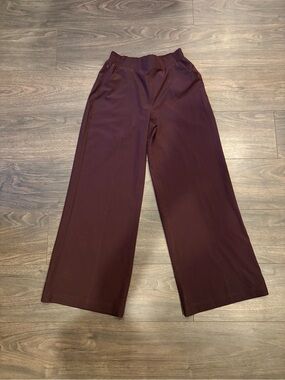 Fabletics Wide-Leg Pull-On Pants in Burgundy
